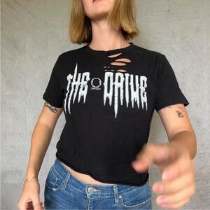 Black Distressed Graphic Tee